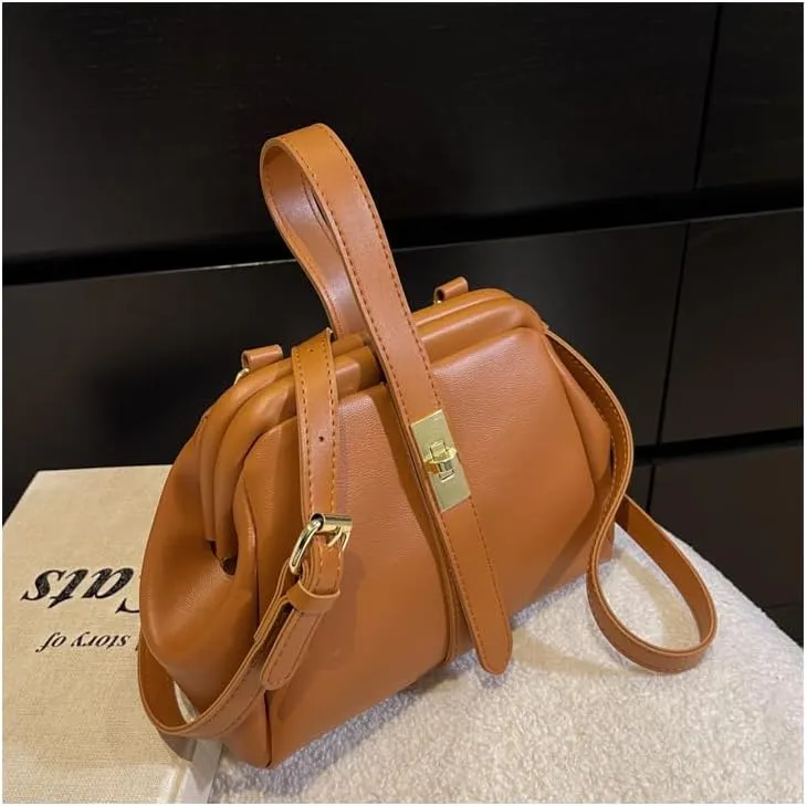 Elegant Dual-tone Crossbody Purse Premium Quality Retro Clasp Bag Versatile Handbag Chic Look