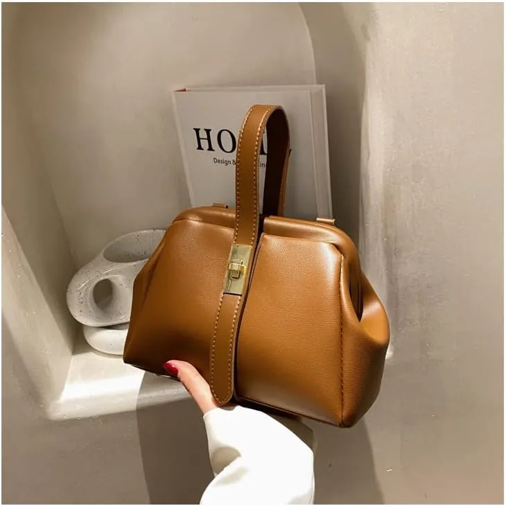 Elegant Dual-tone Crossbody Purse Premium Quality Retro Clasp Bag Versatile Handbag Chic Look