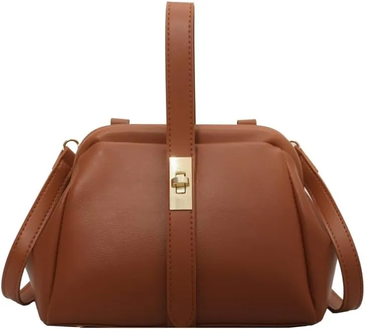 Elegant Dual-tone Crossbody Purse Premium Quality Retro Clasp Bag Versatile Handbag Chic Look