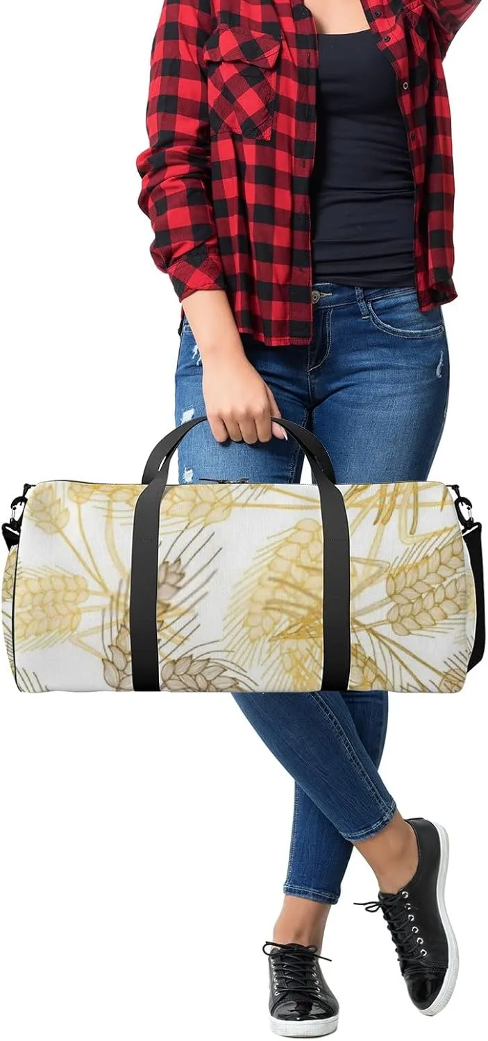 Elegant Seamless Pattern Hand Drawn Decorative Sports Bag Tote Bag Waterproof Gym Bag with Shoulder Strap Zipper 2 Side Pockets for Men and Women, Travel and Storage Shoulder Bag.