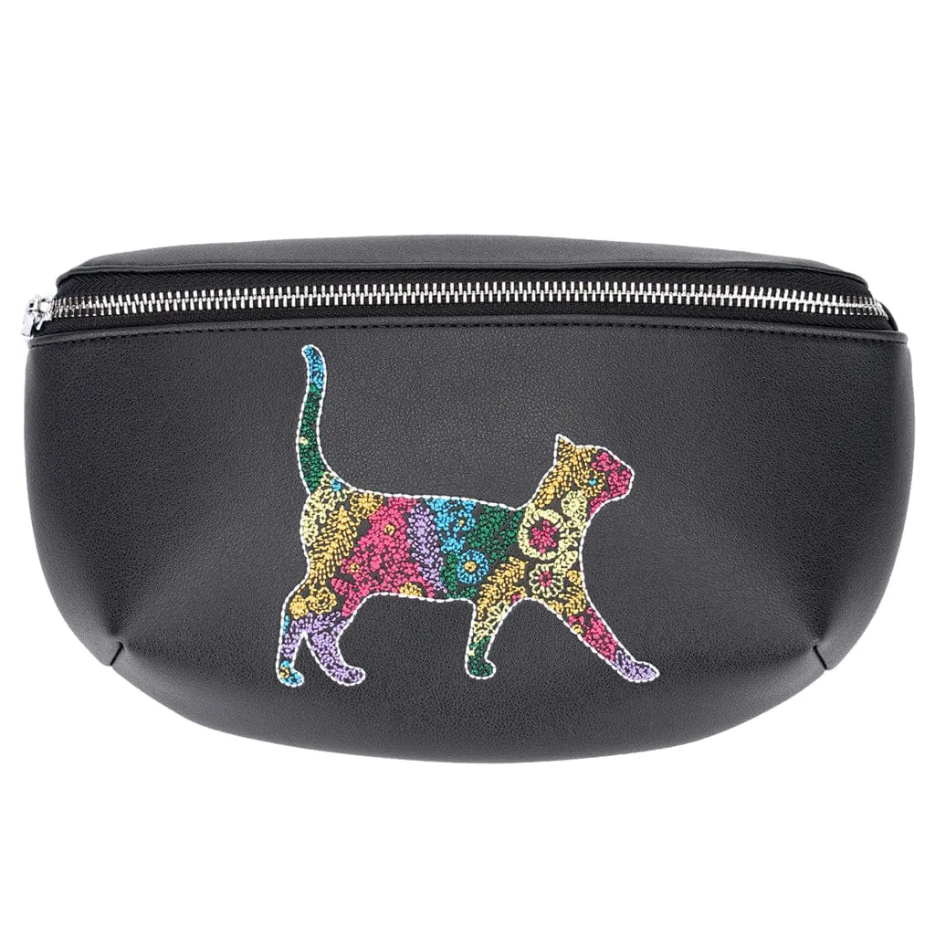 Embroidered Cat Chest Bag | Crossbody Cat Bag