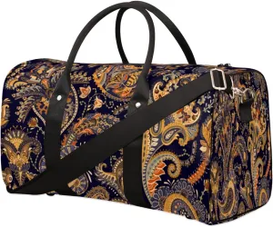 Embroidery Palace Motifs Travel Duffle Bag Waterproof Foldable Weekender Bags for Women and Men Durable Carry on Overnight Bag with Shoulder Strap Lightweight Sports Gym Tote Bag