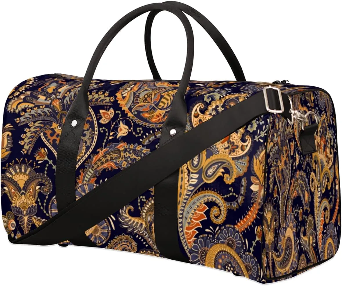 Embroidery Palace Motifs Travel Duffle Bag Waterproof Foldable Weekender Bags for Women and Men Durable Carry on Overnight Bag with Shoulder Strap Lightweight Sports Gym Tote Bag