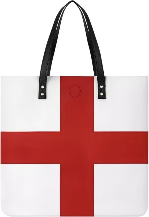 England Flag Printed Tote Bag for Women Fashion Handbag with Top Handles Shopping Bags for Work Travel