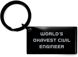 Epic Civil engineer Keychain, World's Okayest Civil Engineer, Best Black Keyring For Men Women From Friends, Civil engineer coffee mug, Civil engineer travel mug, Civil engineer tote bag, Civil