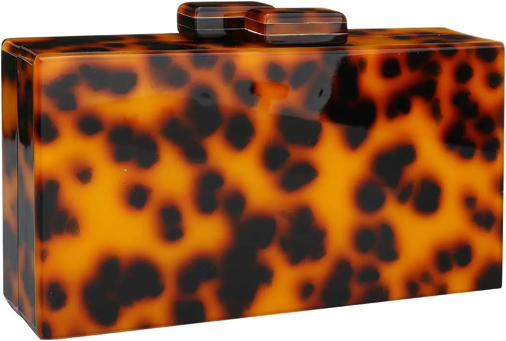 EROGE Acrylic Clutch Purse Perspex Box Colorful Geometric Design Handbags for Women