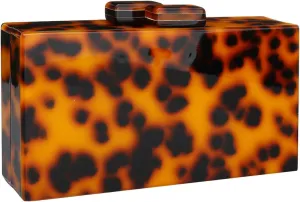 EROGE Acrylic Clutch Purse Perspex Box Colorful Geometric Design Handbags for Women