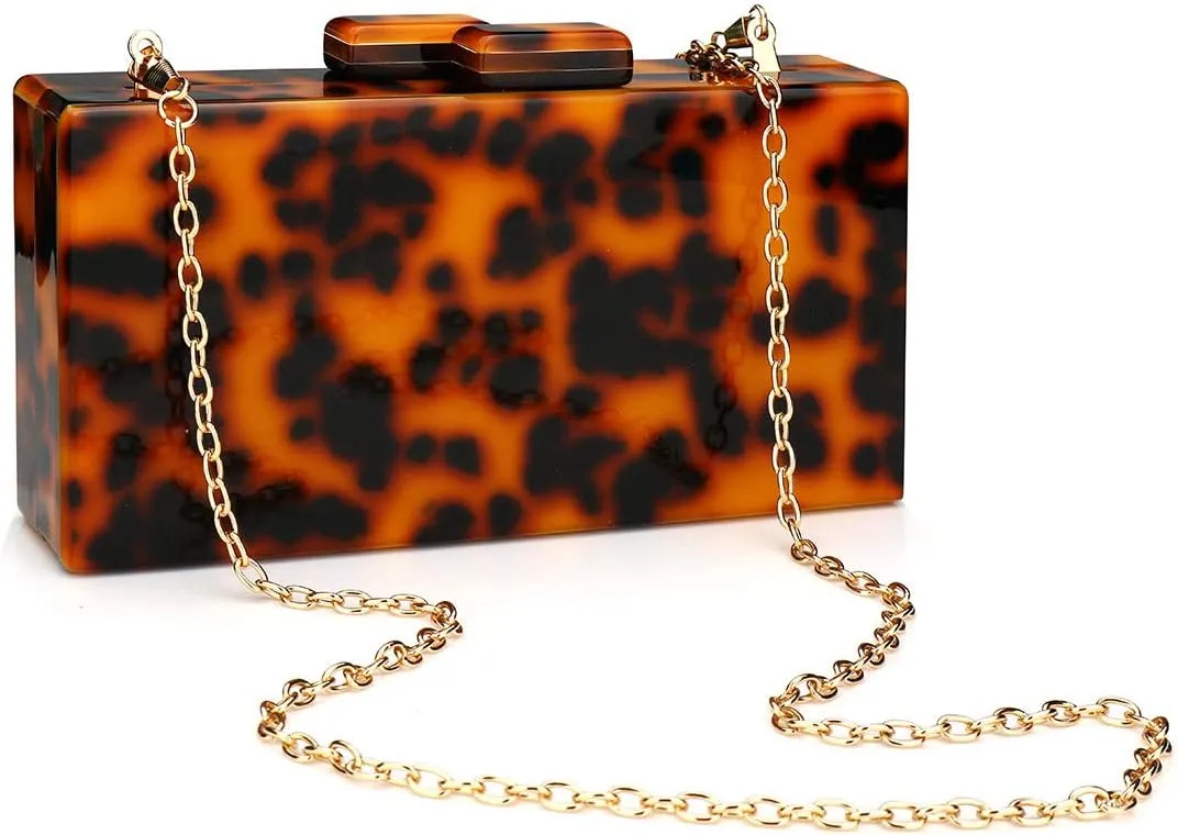EROGE Acrylic Clutch Purse Perspex Box Colorful Geometric Design Handbags for Women