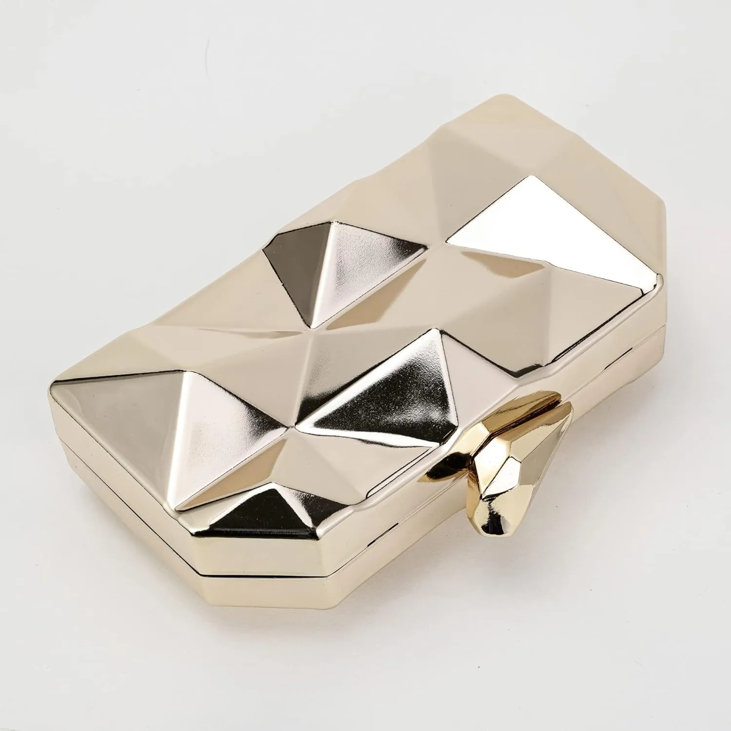 Evening Geometric Handbags Crossbody bags for Women Metal Clutch Purses for Parties Wedding with Chain