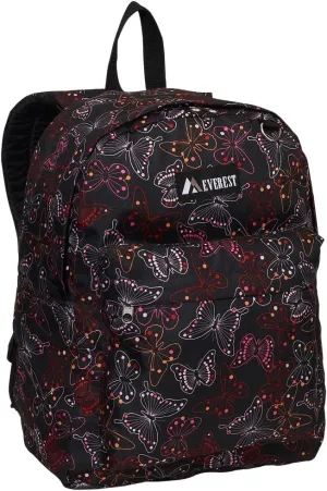 Everest Luggage Printed Pattern Backpack, Butterfly, Medium