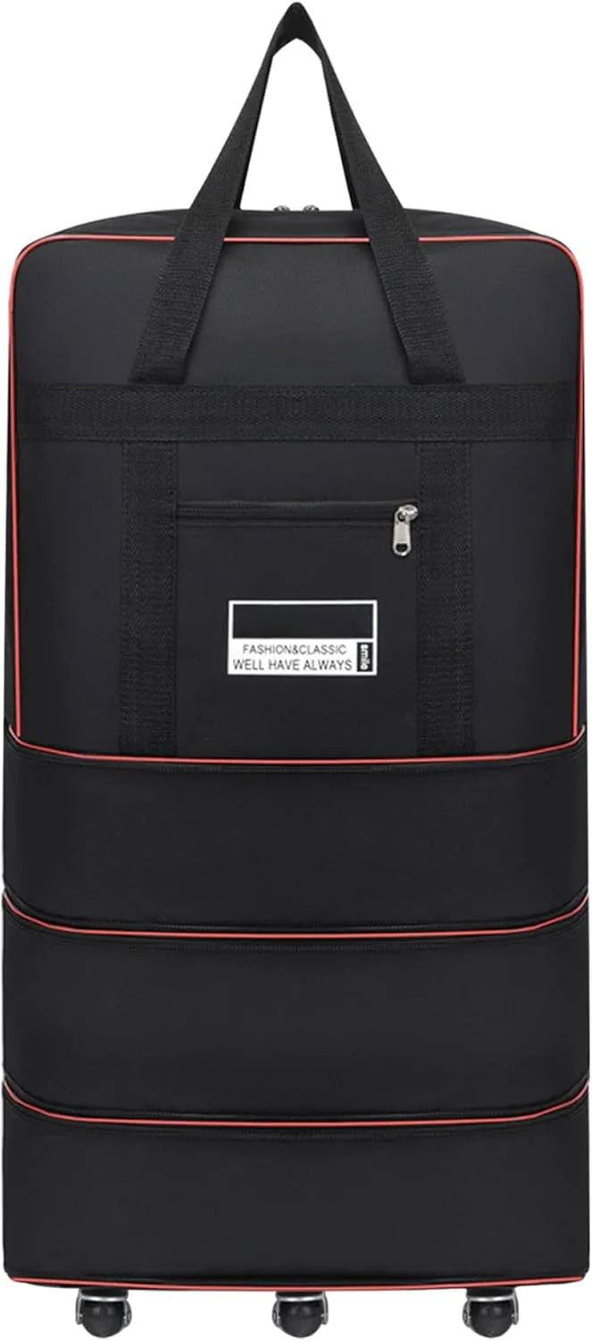 Expandable Luggage, Wheeled Duffle Bag 32x19x11in Expandable Foldable 360° Rotating Rolling Duffle Bag Carry on Duffle Bag with Wheels and Handle for Camping, Travel, Foldable Luggage Bag, Large/3194