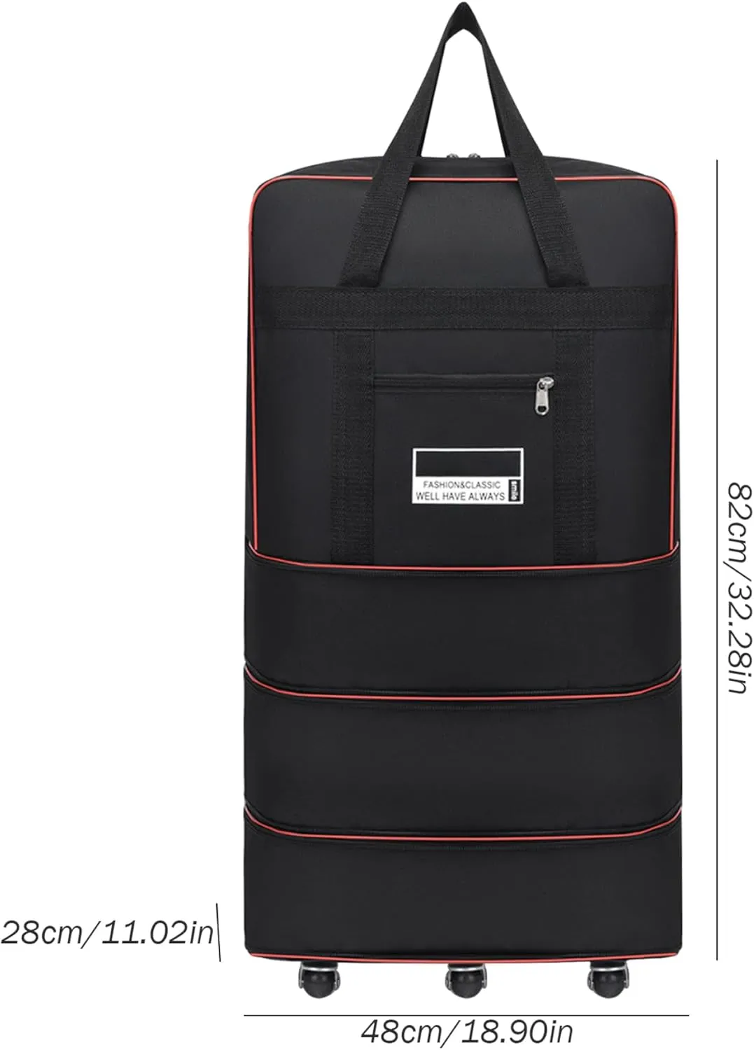Expandable Luggage, Wheeled Duffle Bag 32x19x11in Expandable Foldable 360° Rotating Rolling Duffle Bag Carry on Duffle Bag with Wheels and Handle for Camping, Travel, Foldable Luggage Bag, Large
