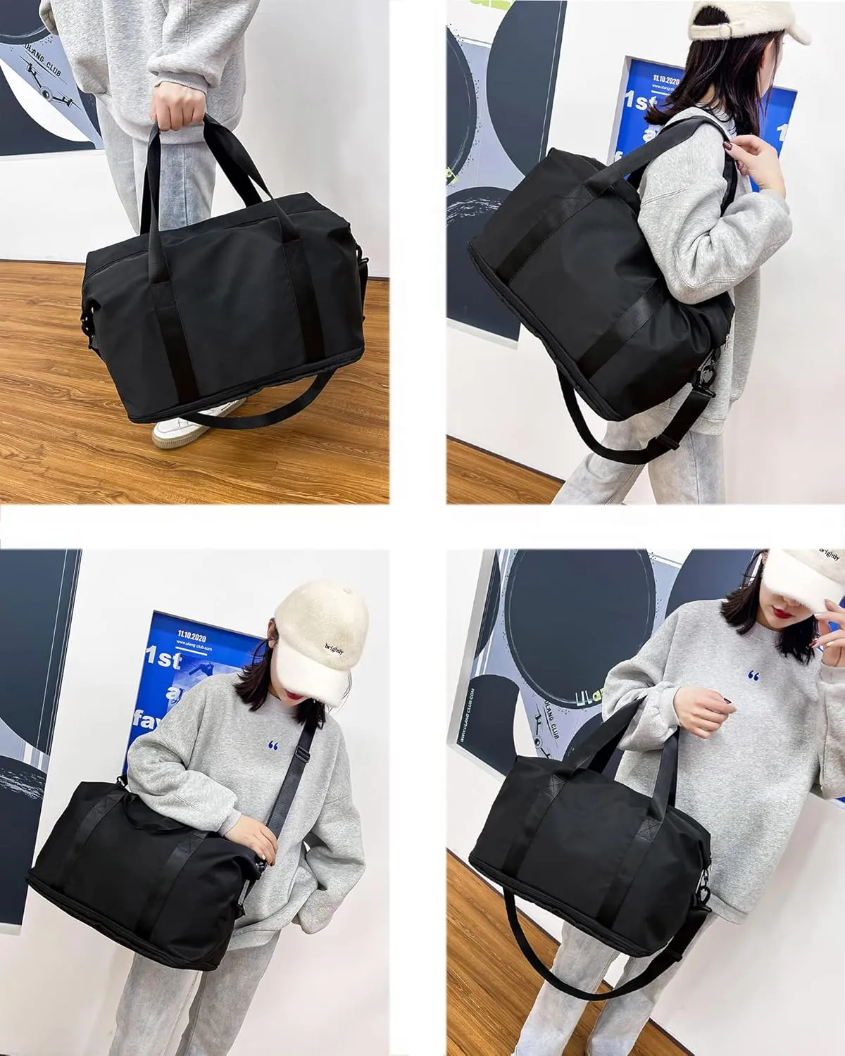 Expandable Travel Duffle Bag Weekender Carry on Overnight Bag Gym Bag for Women