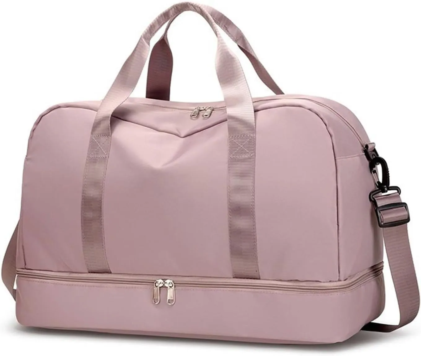 Expandable Travel Luggage Bag Sports Handbag Fitness Large Capacity Women's Shoulder Bag (Color : Blue, Size : 46x32cm)