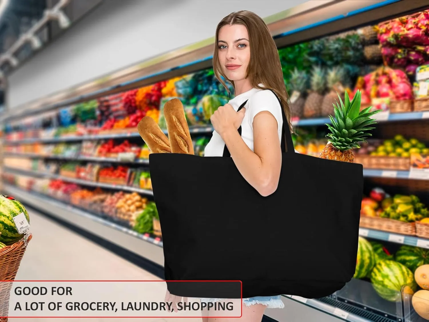 Extra Large Canvas Tote Bag - Big Largest Reusable Grocery
