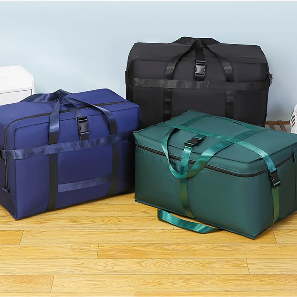 Extra Large Storage Bags Duffle Bags Tote for Moving, Storage, Camping and Travel (Green, 75L)