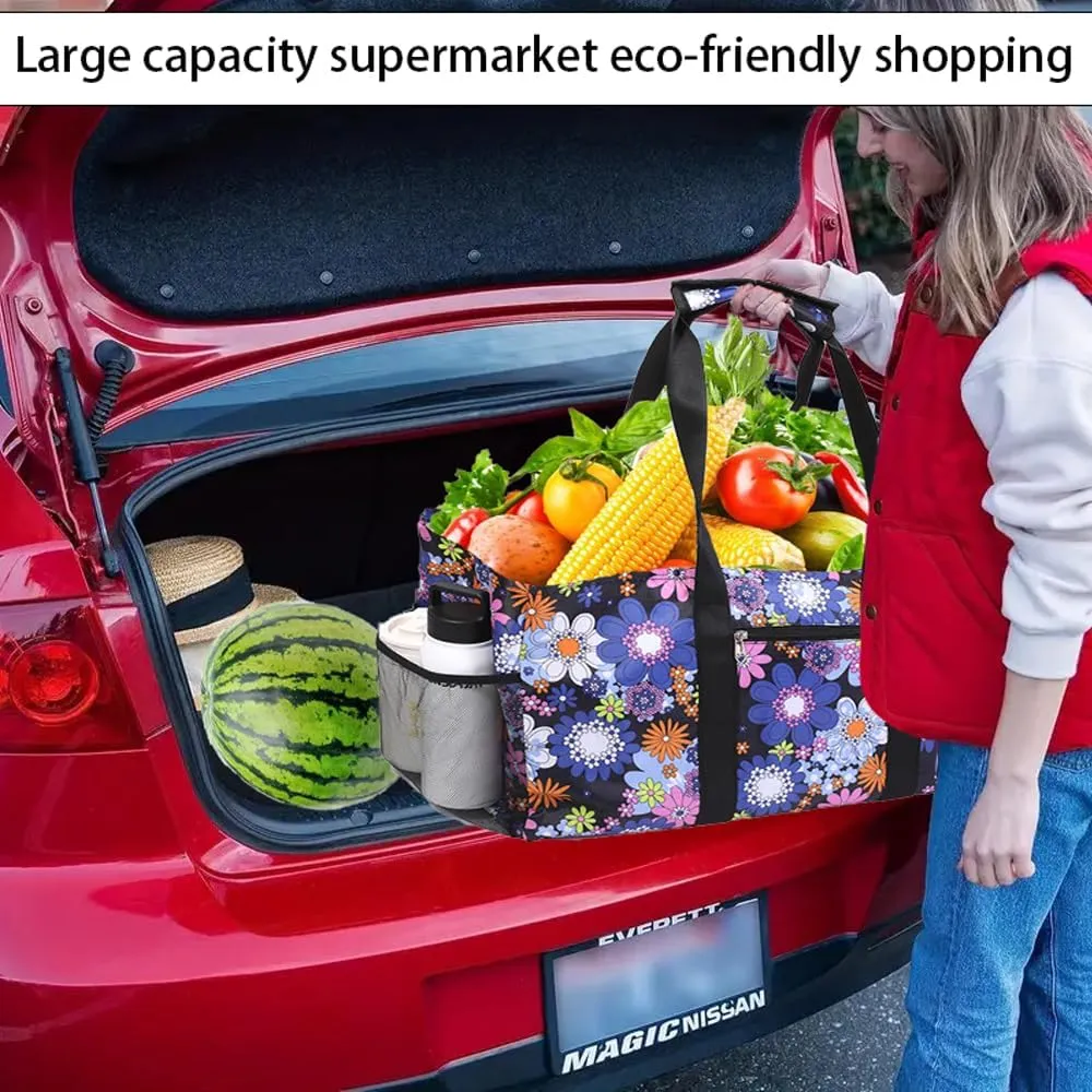 Extra Large Utility Tote - Reusable Shopping Bags, Waterproof Beach Bag, Foldable Storage