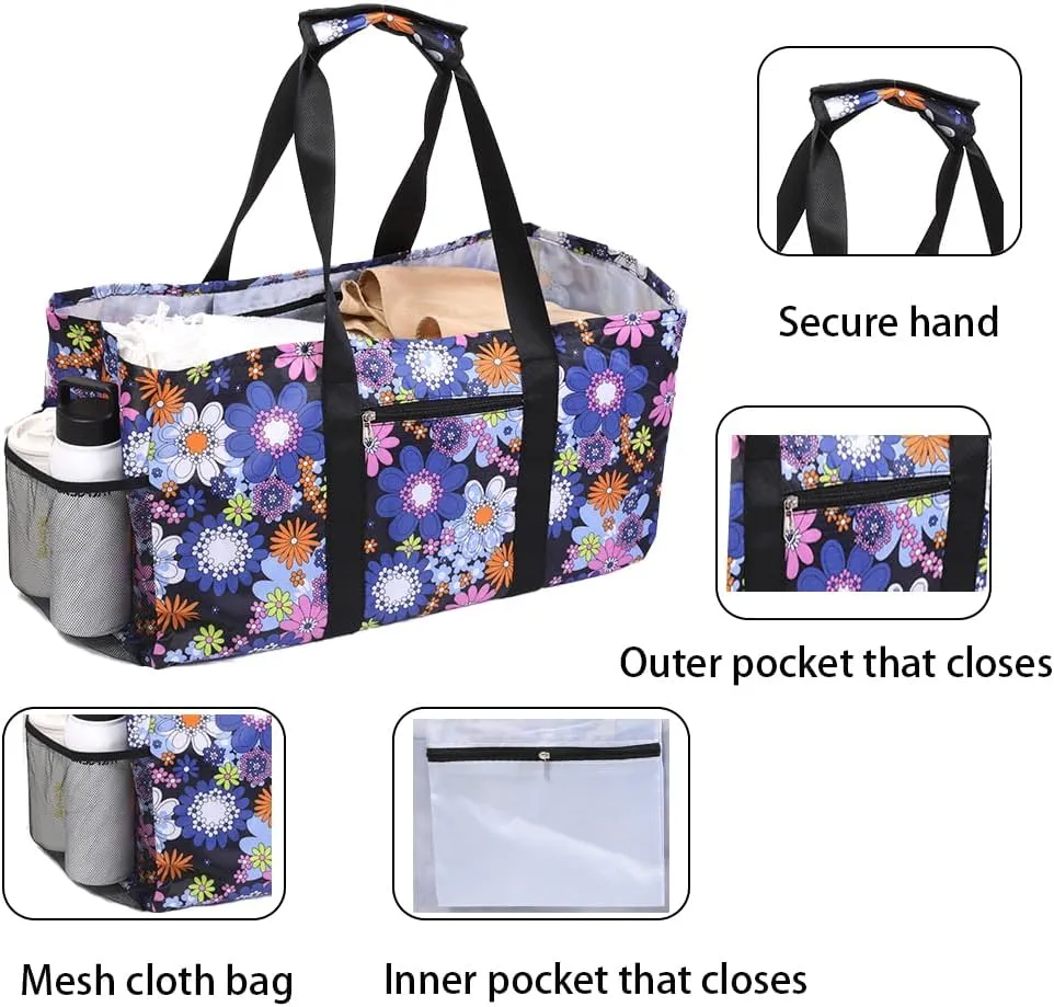 Extra Large Utility Tote - Reusable Shopping Bags, Waterproof Beach Bag, Foldable Storage