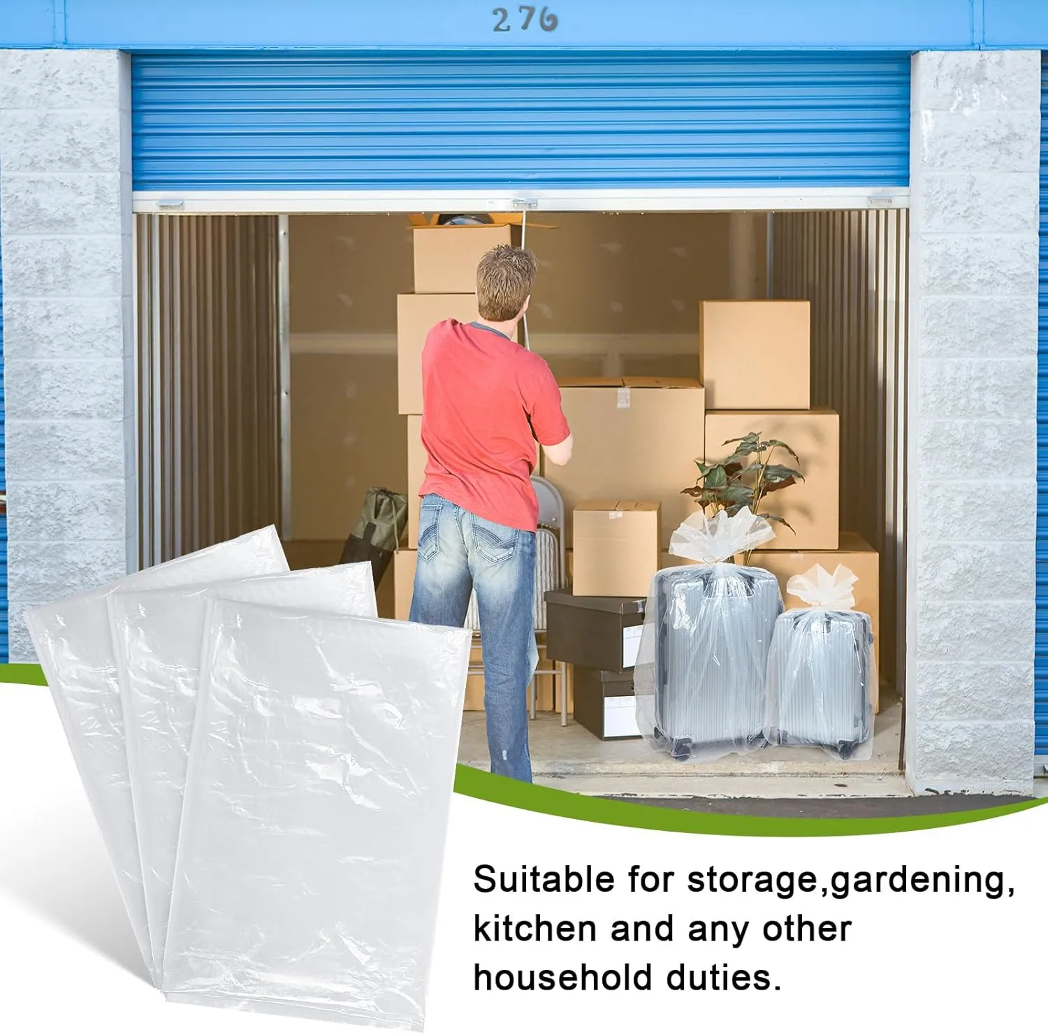 Fainne 10 Pack Extra Large Clear Plastic Storage Bags 40 x 60 Inch 3.94 Mils Giant Jumbo Moving Flat Plastic Storage Bags for Clothes Packing Luggage Suitcase Furniture Comforter Bike Blanket