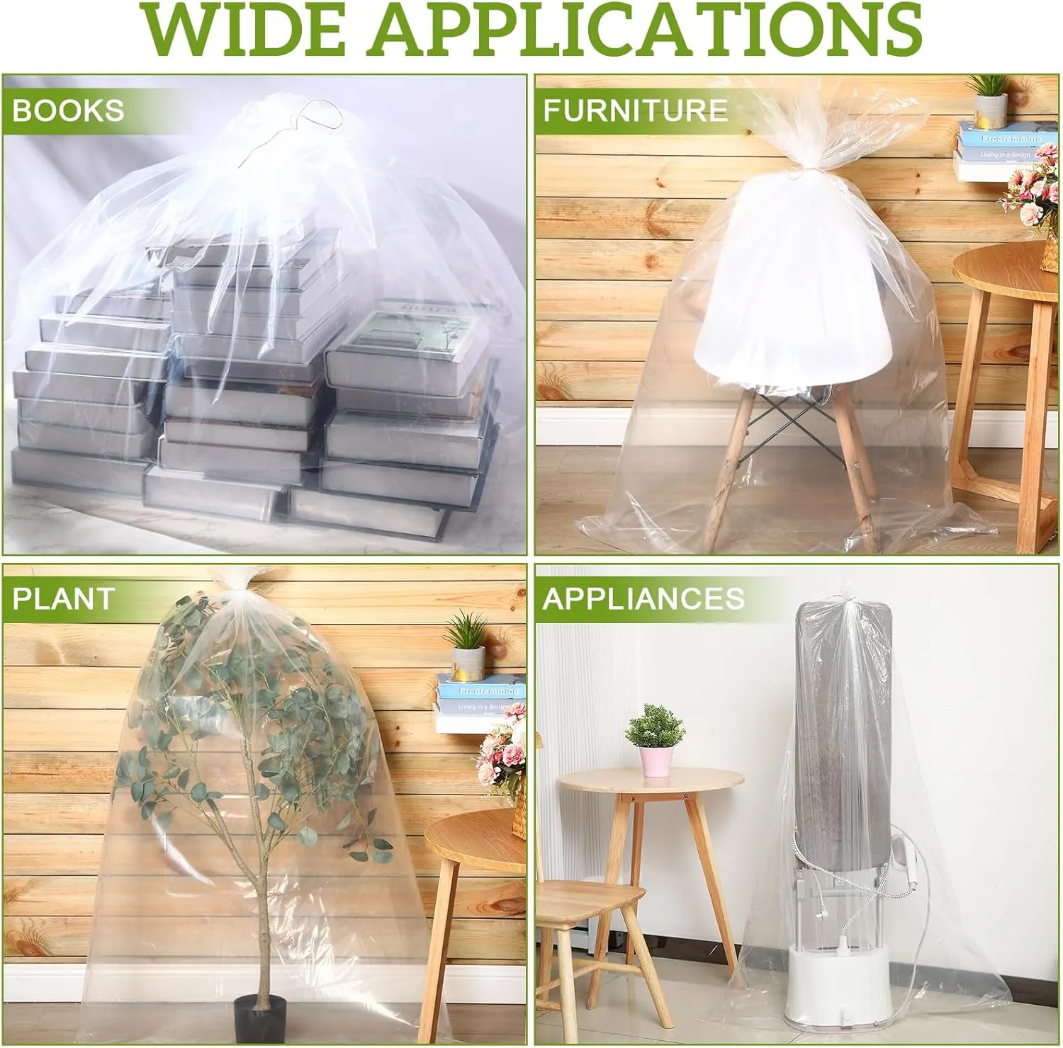 Fainne 10 Pack Extra Large Clear Plastic Storage Bags 40 x 60 Inch 3.94 Mils Giant Jumbo Moving Flat Plastic Storage Bags for Clothes Packing Luggage Suitcase Furniture Comforter Bike Blanket
