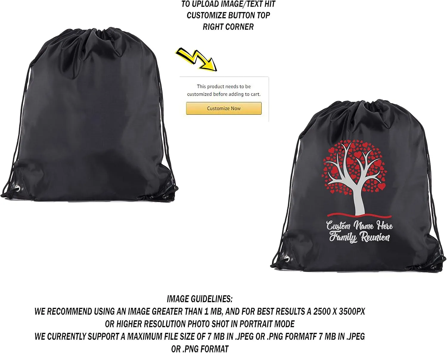 Family Tree with Hearts with Custom Name- Family Reunion Party Favor Bags
