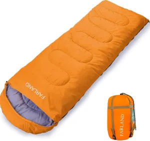 FARLAND Sleeping Bags 30℉ for Adults Teens Kids with Compression Sack Portable and Lightweight for 3-4 Season Camping, Hiking,Waterproof, Backpacking and Outdoors