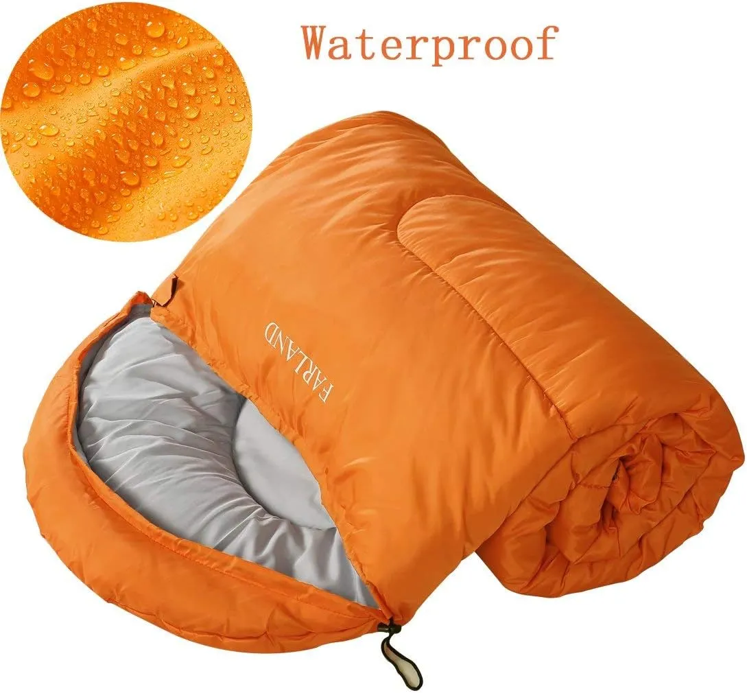 FARLAND Sleeping Bags 30℉ for Adults Teens Kids with Compression Sack Portable and Lightweight for 3-4 Season Camping, Hiking,Waterproof, Backpacking and Outdoors