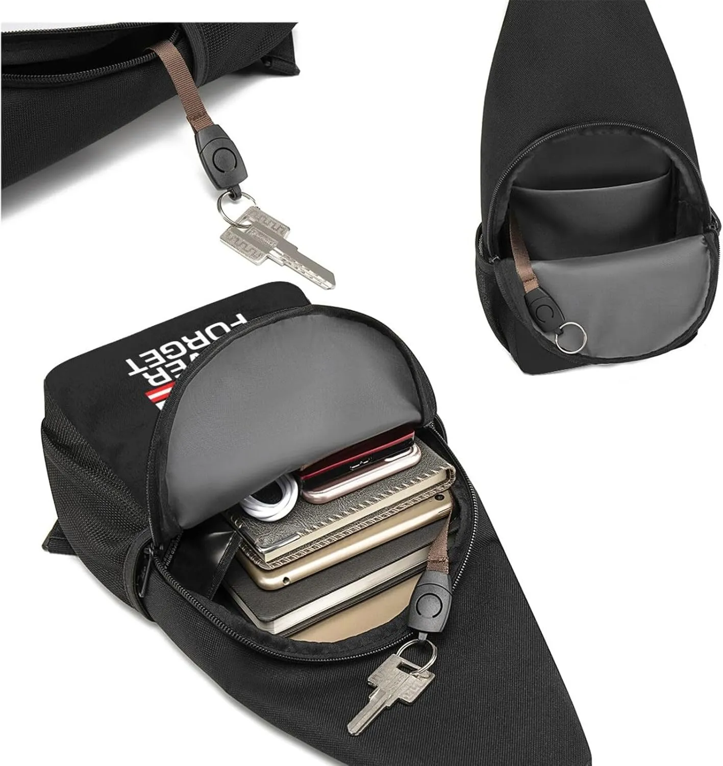 Fashion One-Shoulder Bag Remember 911 Never Forget Anti-Theft Crossbody Shoulder Chest Bag