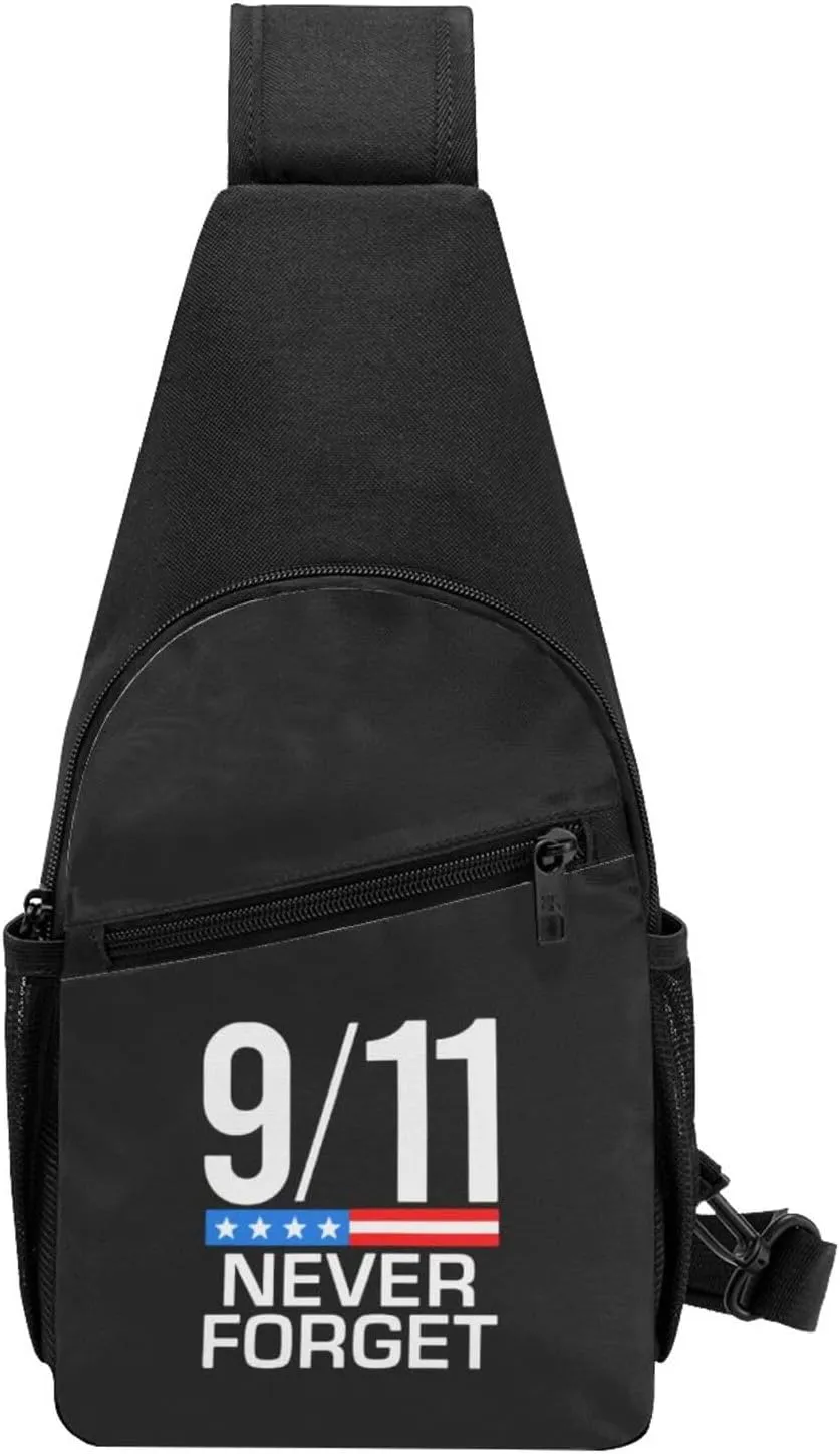 Fashion One-Shoulder Bag Remember 911 Never Forget Anti-Theft Crossbody Shoulder Chest Bag