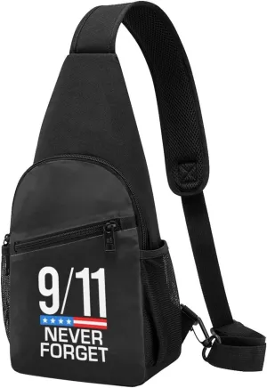Fashion One-Shoulder Bag Remember 911 Never Forget Anti-Theft Crossbody Shoulder Chest Bag
