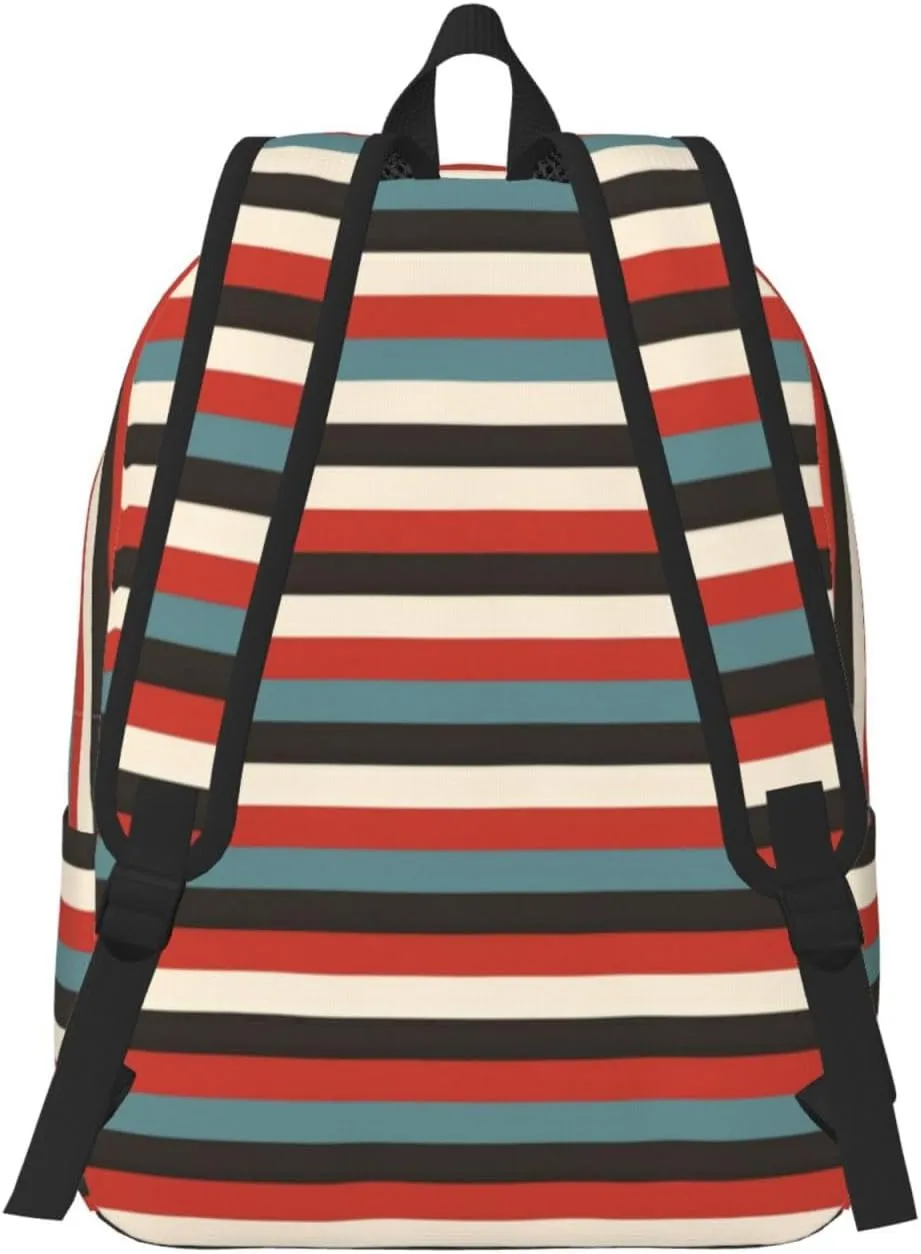 Fashion Striped print Duffel Bag, Lightweight Duffel Bag, Casual Backpack, 17.7 x 6.3 x 12.2 inches