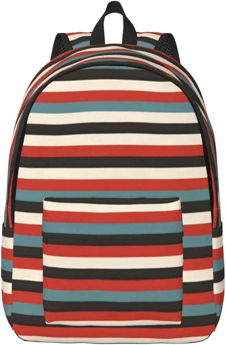 Fashion Striped print Duffel Bag, Lightweight Duffel Bag, Casual Backpack, 17.7 x 6.3 x 12.2 inches