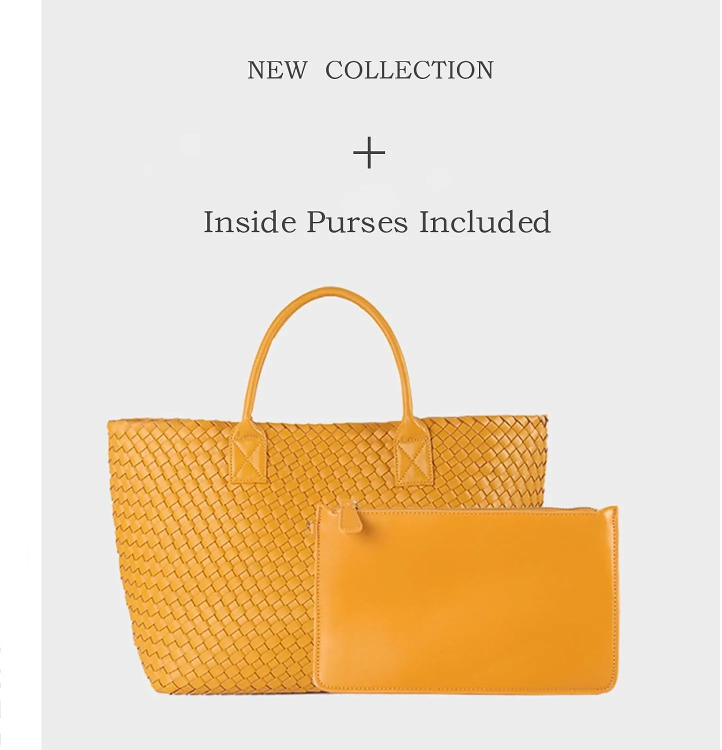 Fashion Woven Vegan Leather Shopper Tote Travel Handbag Women's Large Capacity Shoulder Bag