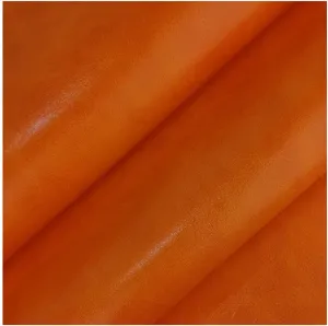 Faux Leather Fabric Leatherette Oil Wax Leather Fabric Premium Soft Feel Material Vinyl Cloth Upholstery Width160(Oranje,1.6X5m)