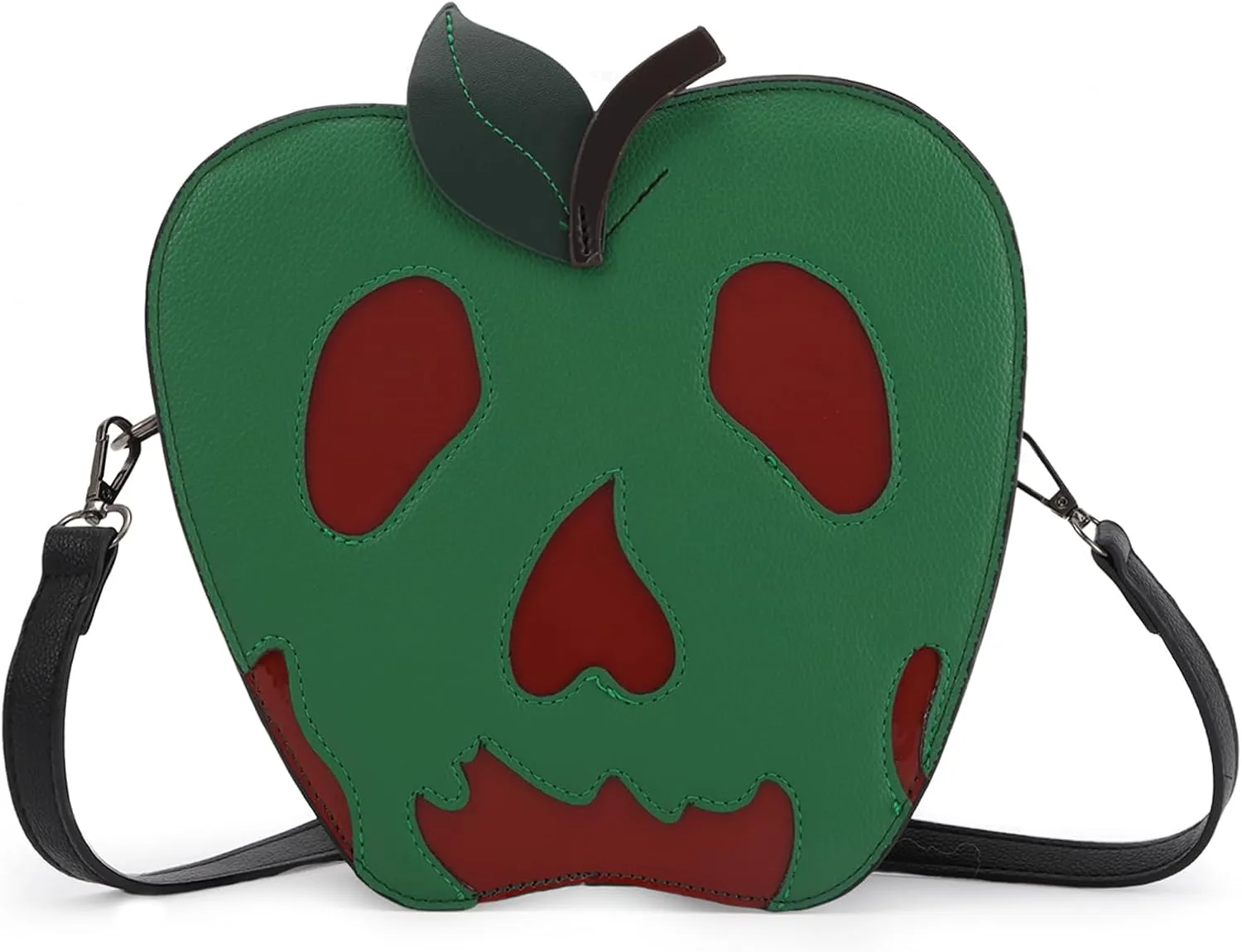Fecialy Halloween Poisoned Apple Crossbody Bag Funny Shoulder Bag Novelty Handbag Pu Leather Purse