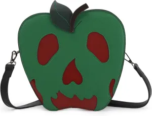Fecialy Halloween Poisoned Apple Crossbody Bag Funny Shoulder Bag Novelty Handbag Pu Leather Purse