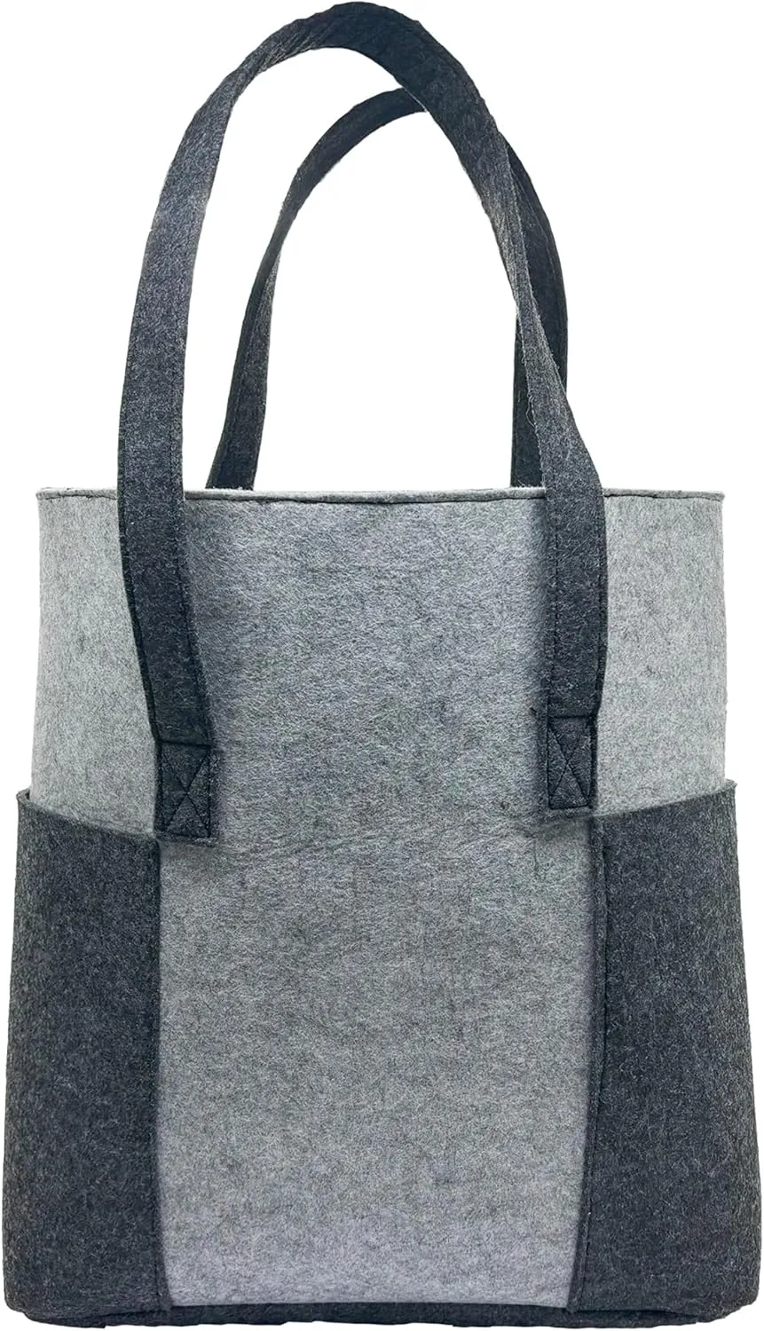 Felt Tote shopper Bag With Front Pocket And Shoulder Handles, Woman's Felt Handbag, Felt Purse For Women, Messenger Bag and Gift For Her