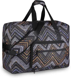 F.FETIVIN Weekender Bag Carry On Bag Travel Duffle Bag Medium Overnight Bag for Women (Wavy Stripes)