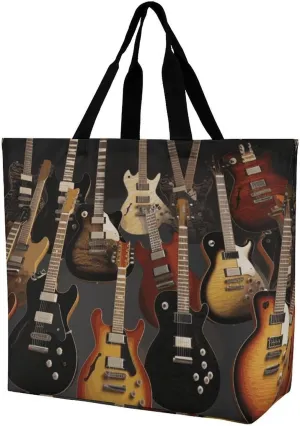 Flag And Eagle Tote Bag for Women Reusable Grocery Shoulder Bags Shopping Bag for Travel, Groceries