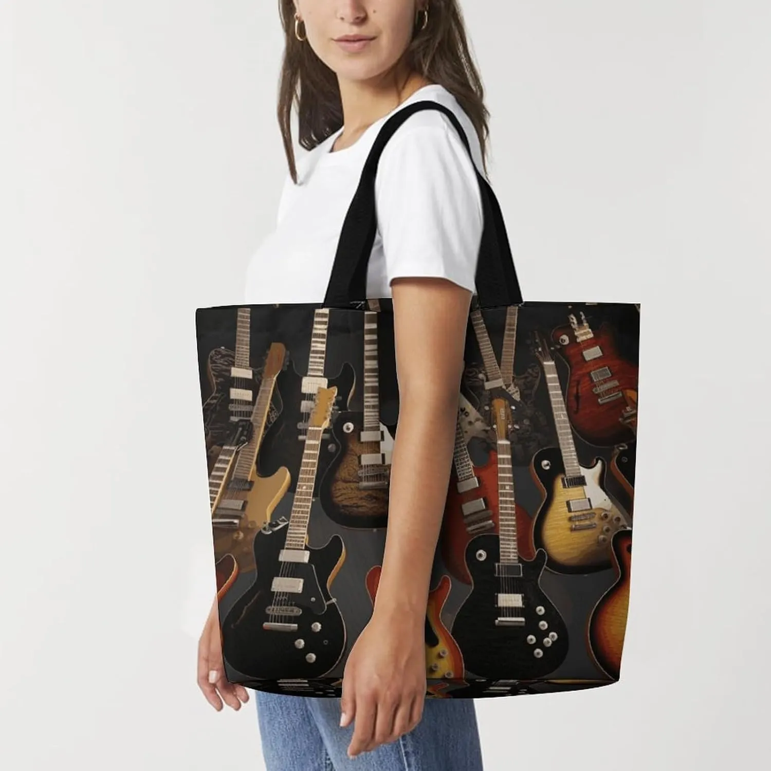 Flag And Eagle Tote Bag for Women Reusable Grocery Shoulder Bags Shopping Bag for Travel, Groceries