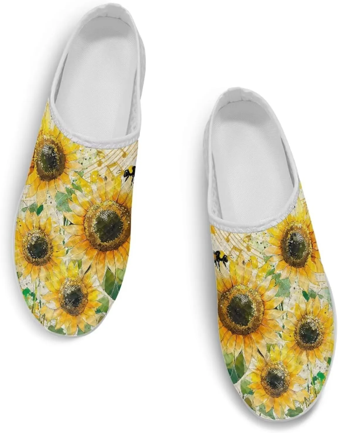 Floral Mule Shoes for Women Slip on Breathable Loafers Low Top Garden Clogs for Travel Vacation Shopping