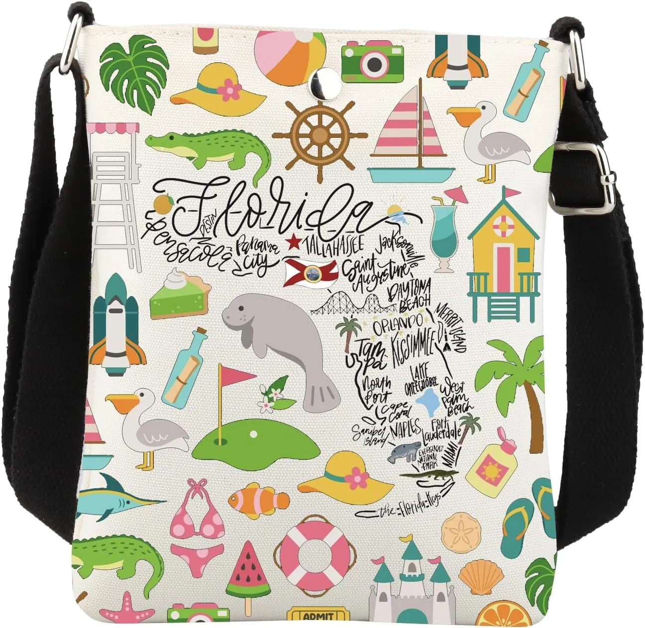 Florida Crossbody Bag Florida Gifts Florida Vacation Gift Florida Beach Gift Florida Travel Bag Florida Vacation Shoulder Bag