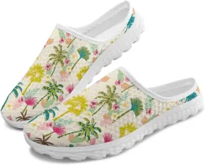 Flower Print Womens Garden Shoes Casual Flats Mules Sneaker Classic Work Loafers with Arch Support US 6-13.5
