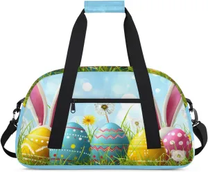 Flower Sky Easter Egg Duffle Bag for, Waterproof Sports Gym Bag, Dance Bag, Lightweight Water Resistant Foldable Gym Bag, Sport Duffel Bag Travel Overnight Weekender Bags