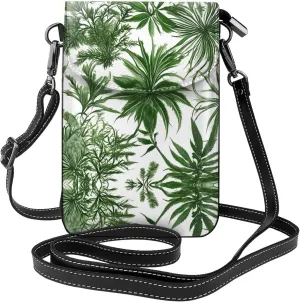 Flowering Herbs and Herbaceous Plants Small Cell Phone Purse - Ideal Travel Accessory for Women and Teens - Adjustable Strap