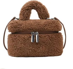 Fluffy Purse, Furry Purse Faux Fur Bag Cute Lambswool Fuzzy Crossbody Bag for Women