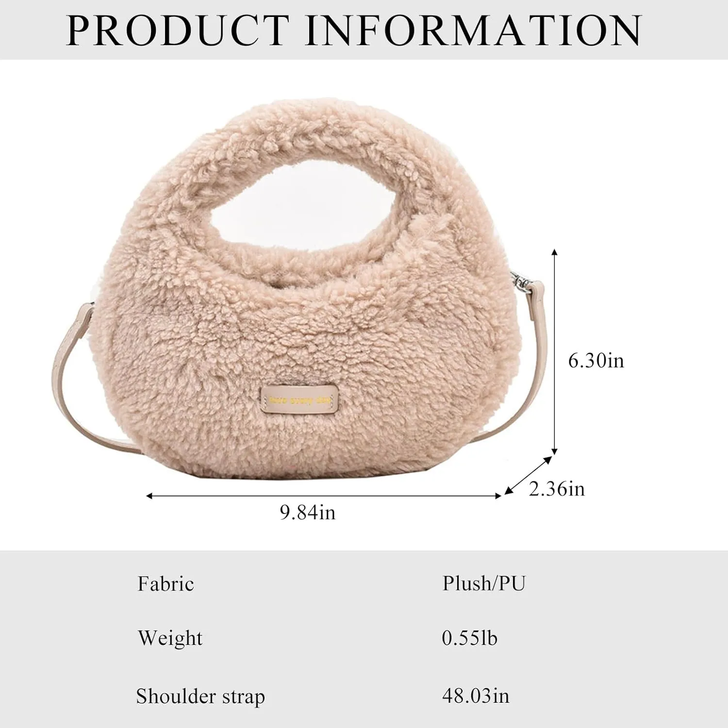 Fluffy Purse, Furry Purse Faux Fur Bag Cute Lambswool Fuzzy Crossbody Bag for Women
