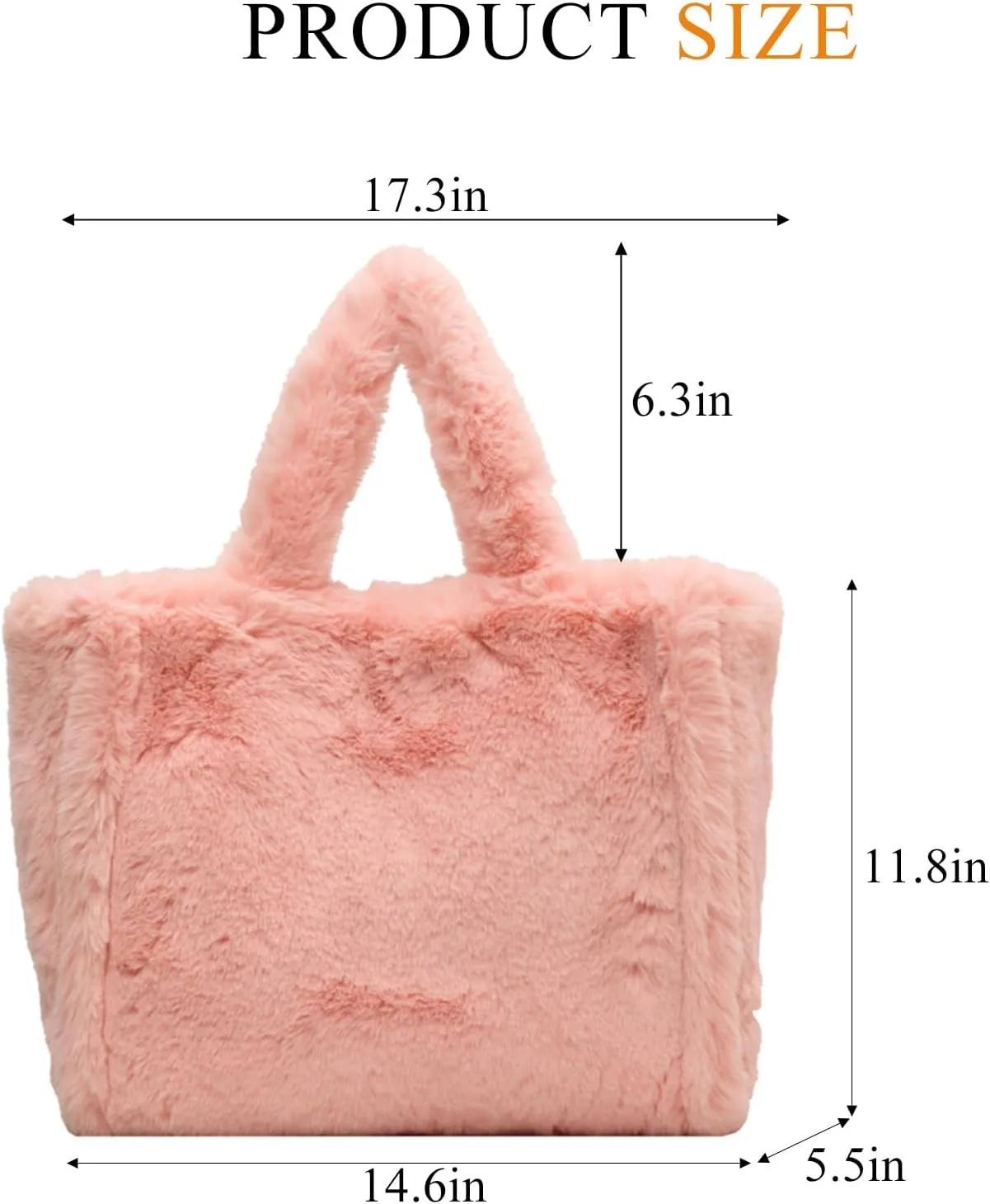 Fluffy Tote Bag Large Fur Purses for Women Winter Fuzzy Totes Furry Shoulder Handbag Plush Bags