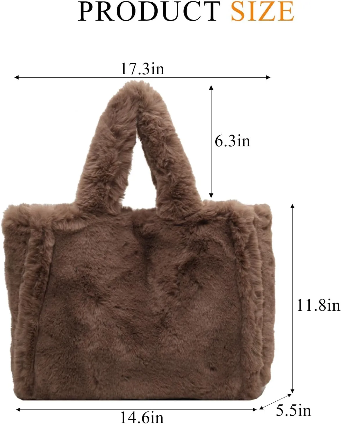 Fluffy Tote Bag Large Fur Purses for Women Winter Fuzzy Totes Furry Shoulder Handbag Plush Bags