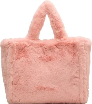Fluffy Tote Bag Large Fur Purses for Women Winter Fuzzy Totes Furry Shoulder Handbag Plush Bags